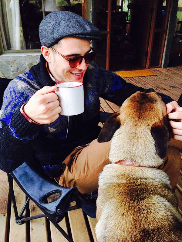 Michael Christopher and dog